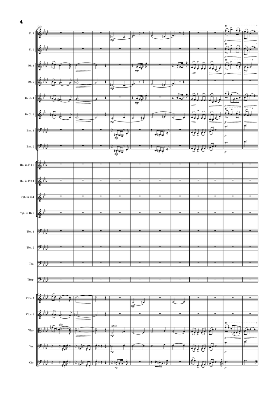 Johannes Brahms piano sonata No. 3, movement 1 for Orchestra Full Orchestra scores gallery preview page 4