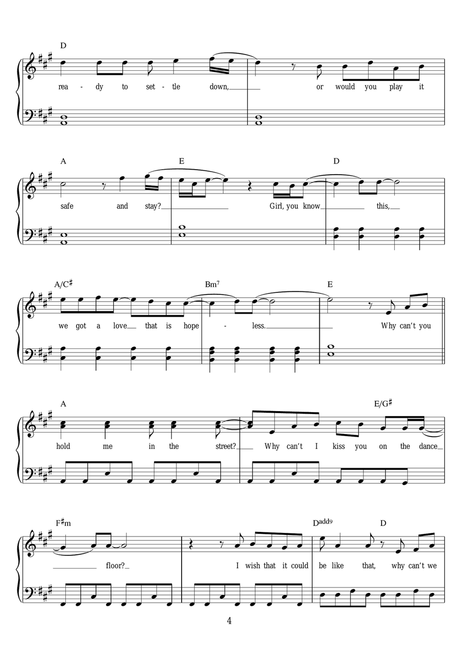 Secret Love Song (featuring Jason Derulo) by Little Mix Easy Piano - Digital Sheet Music page 4