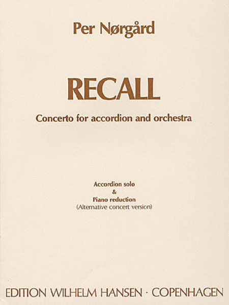 Recall by Per Norgard Piano Accompaniment - Sheet Music
