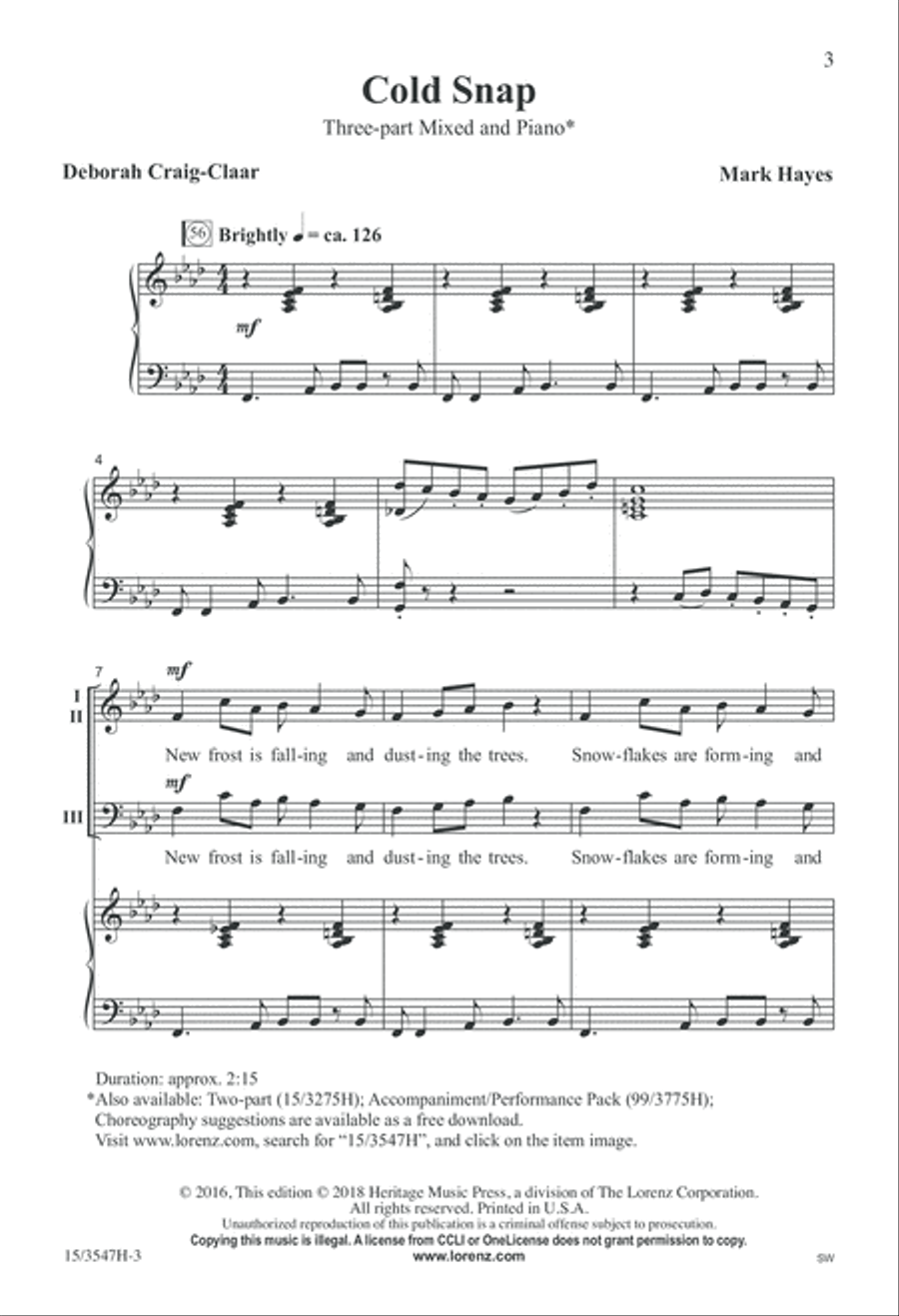 Cold Snap 3-Part scores gallery preview page 3