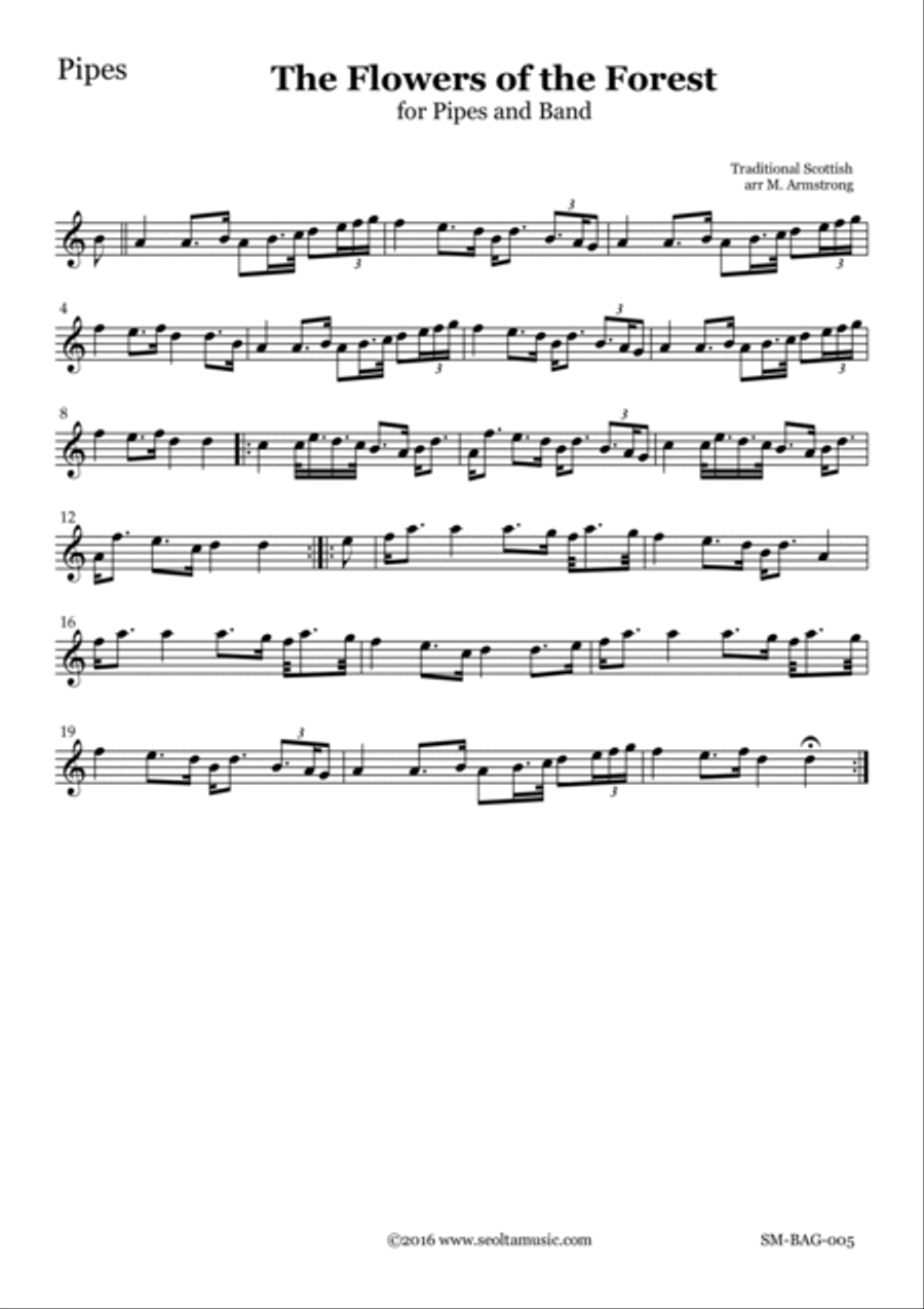 The Flowers of the Forest for bagpipes and concert band Concert Band scores gallery preview page 5