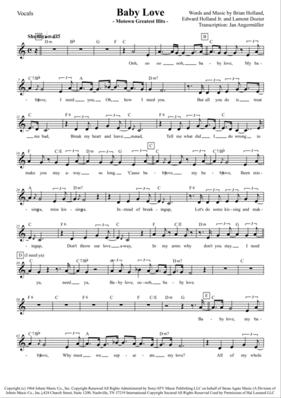 Baby Love Voice Solo scores gallery preview page 1