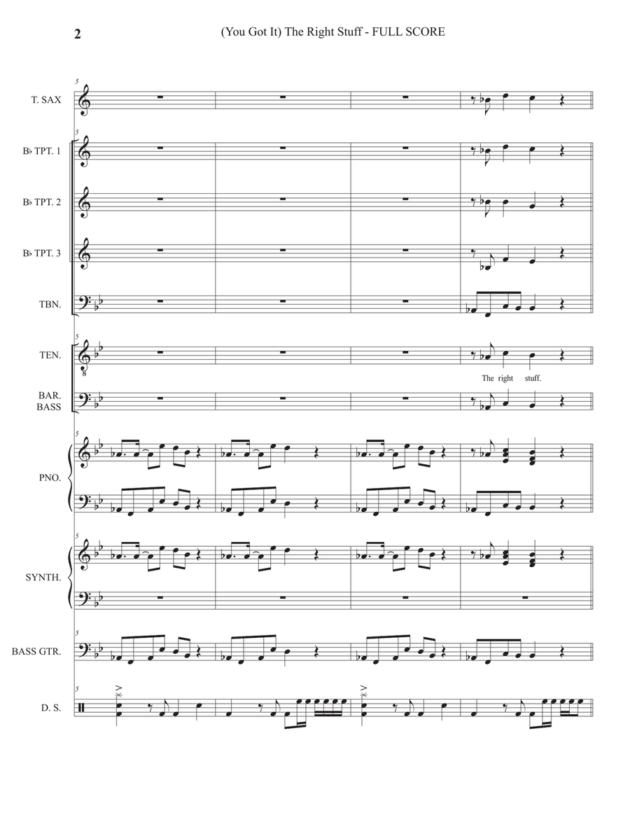 (you've Got It) The Right Stuff Large Ensemble scores gallery preview page 5