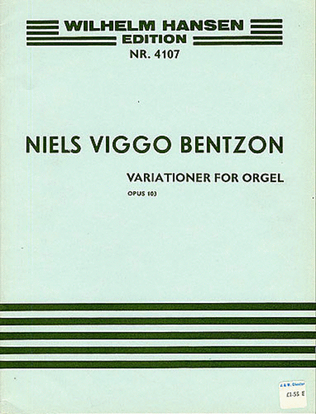 Book cover for Niels Viggo Bentzon: Variations for Organ, Op. 103