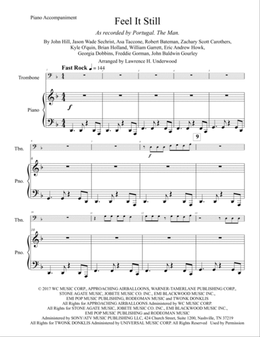 Feel It Still Piano scores gallery preview page 2