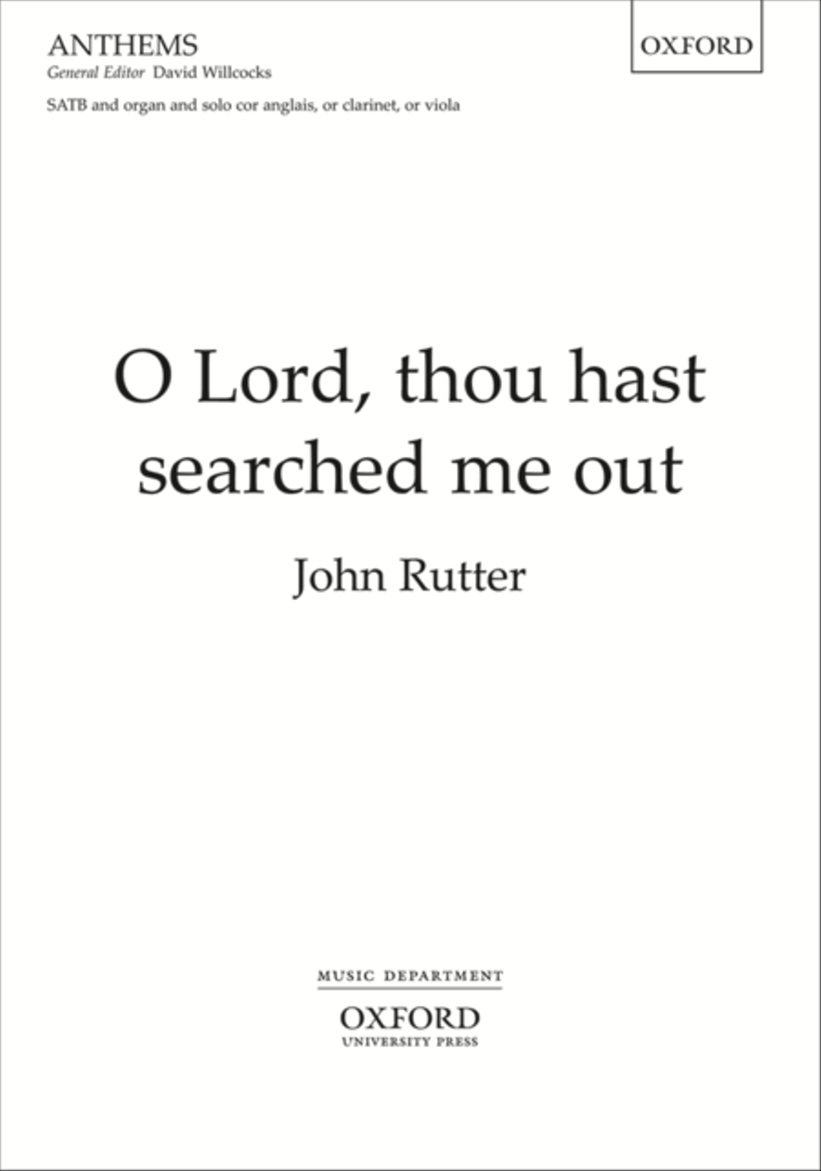 Book cover for O Lord, thou hast searched me out