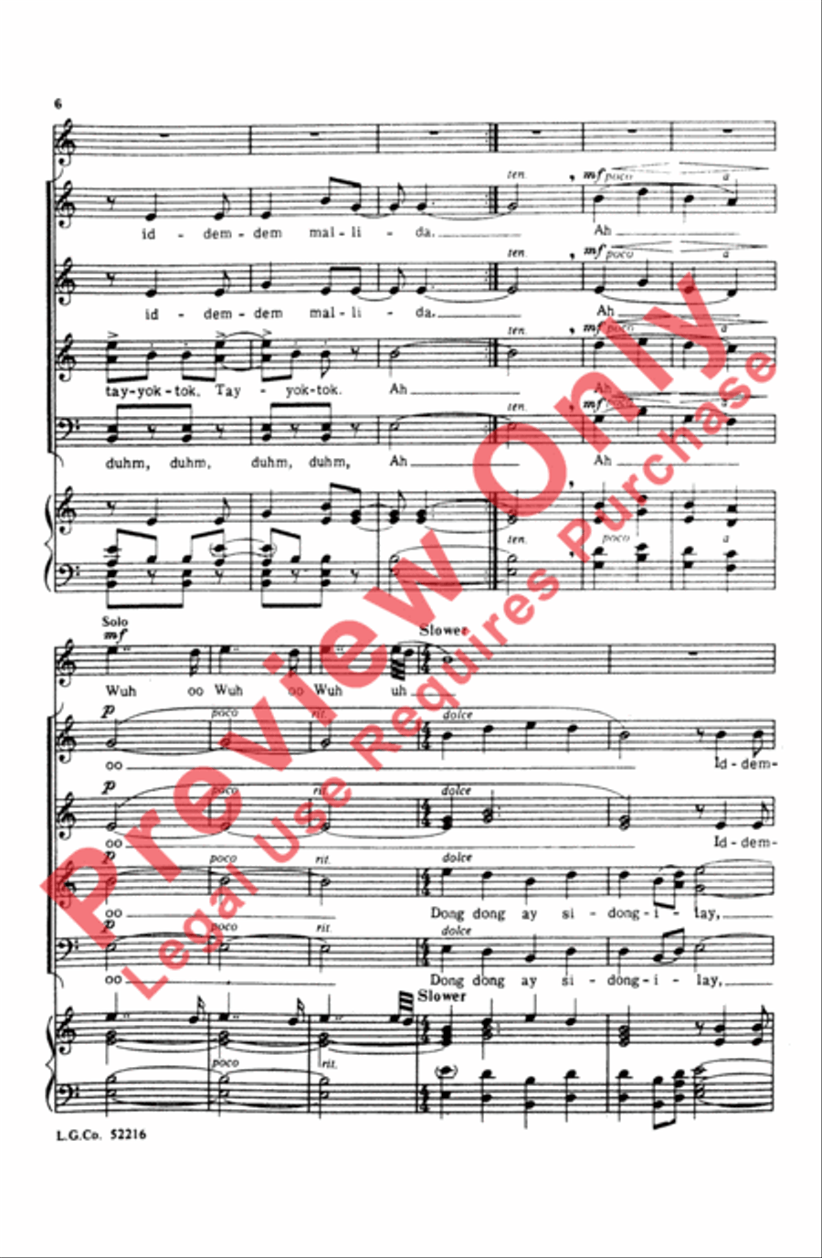 Iddem-dem Mallida 4-Part scores gallery preview page 6