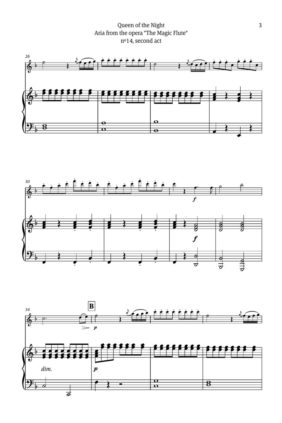 Queen of the Night - for solo marimba (with piano) Chamber Music scores gallery preview page 3
