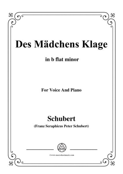 Schubert-Des Mädchens Klage,in b flat minor,Op.8,No.3,for Voice and Piano image number null