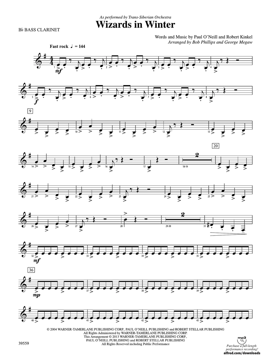 Wizards in Winter: B-flat Bass Clarinet