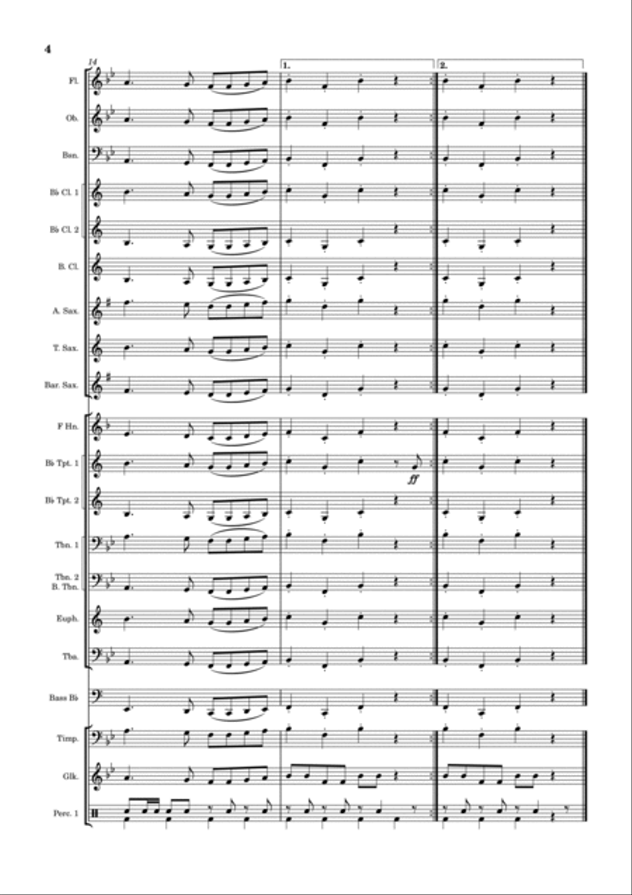 Hondje van de Bakker / Daar boven op de Berg Concert Band scores gallery preview page 4