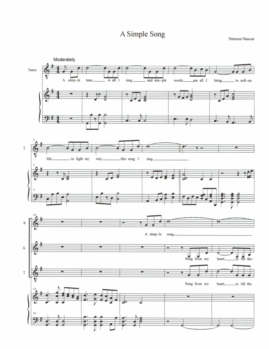 A Simple Song 4-Part scores gallery preview page 1
