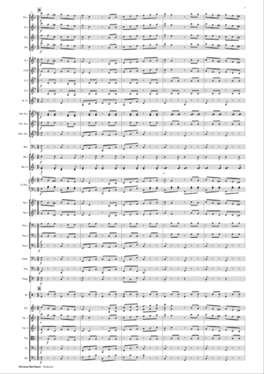 Mexican Hat Dance - Orchestra/Concert Band Concert Band scores gallery preview page 4
