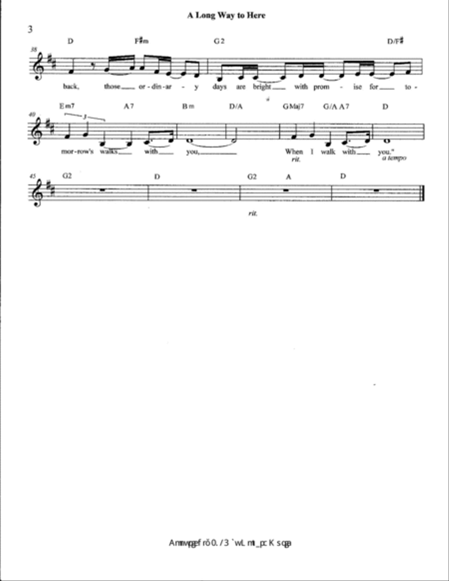 A Long Way to Here Piano, Vocal, Guitar scores gallery preview page 4