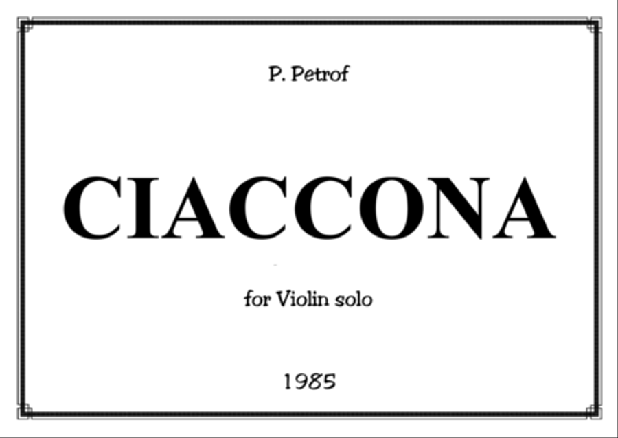Ciaccona for Violin Solo Violin Solo scores gallery preview page 1