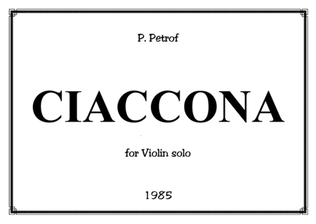 Ciaccona for Violin Solo