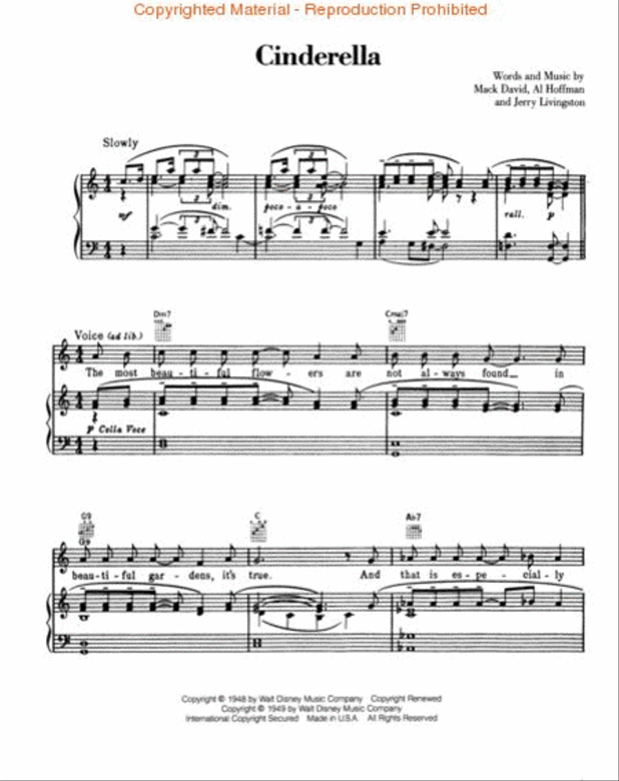 Cinderella Piano, Vocal, Guitar scores gallery preview page 2
