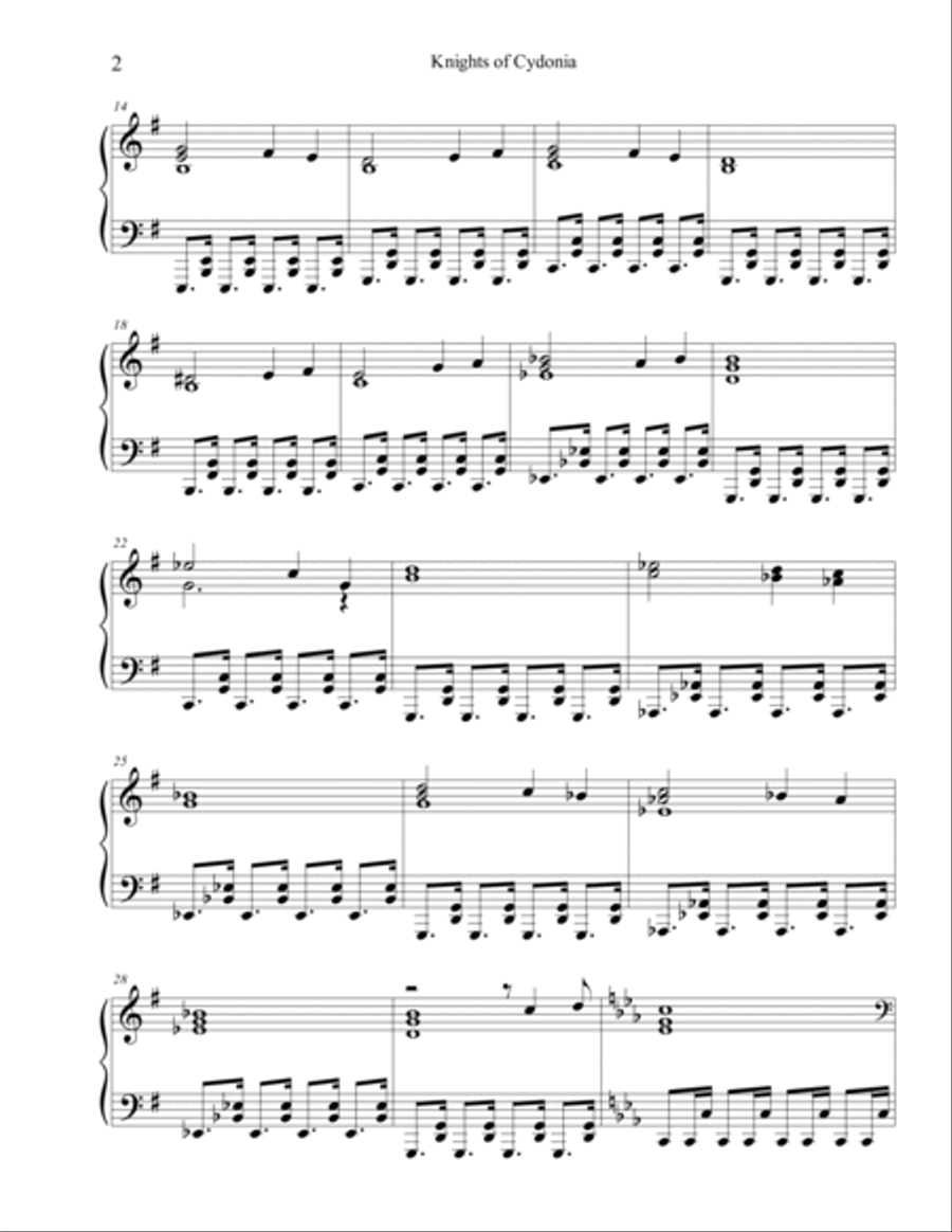 Knights Of Cydonia Piano Solo scores gallery preview page 2