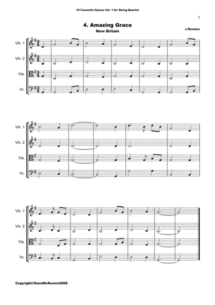 16 Favourite ﻿Hymns for String Quartet (Vol 1.) image number null