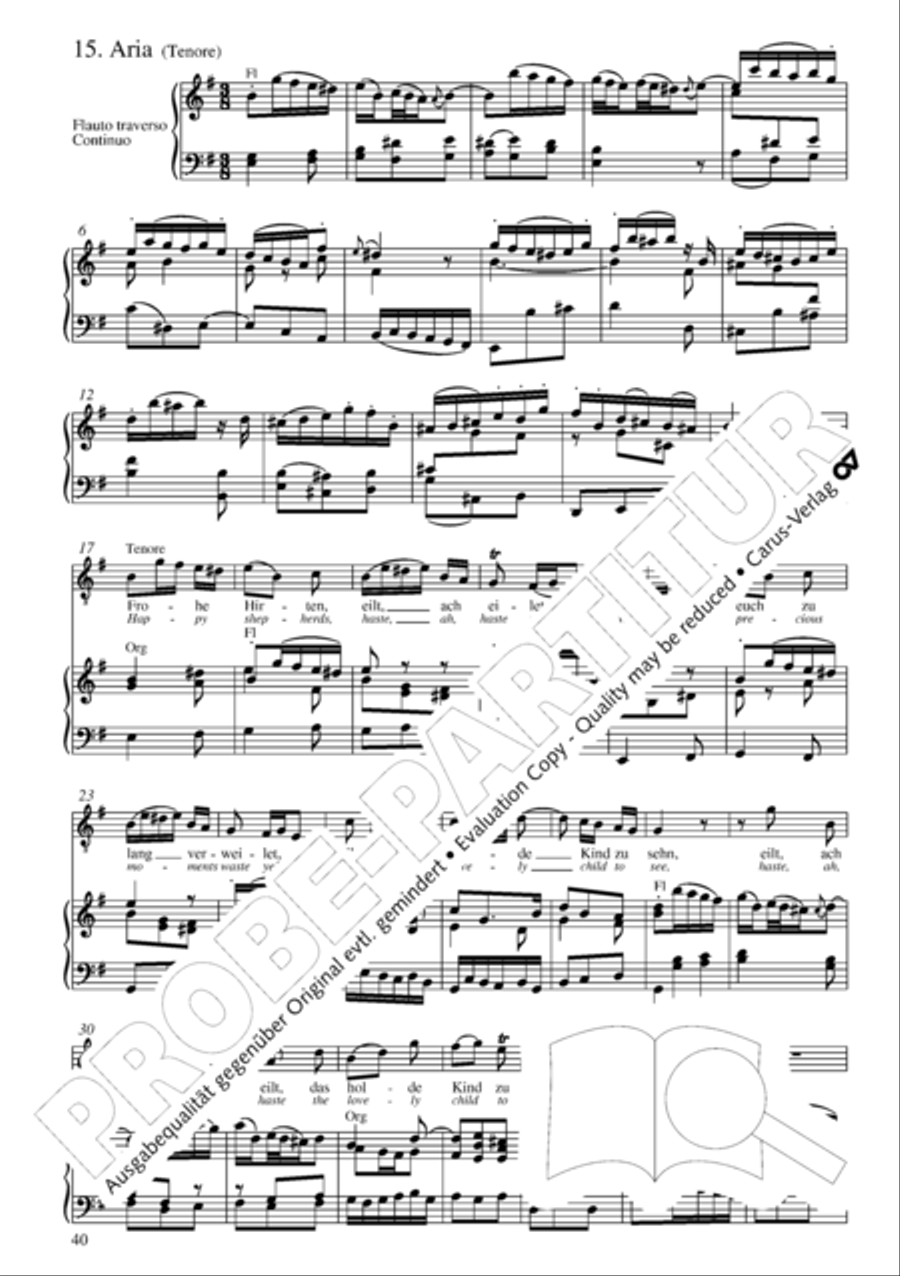 Christmas oratorio (Weihnachtsoratorium, Teile I-III) 4-Part scores gallery preview page 45