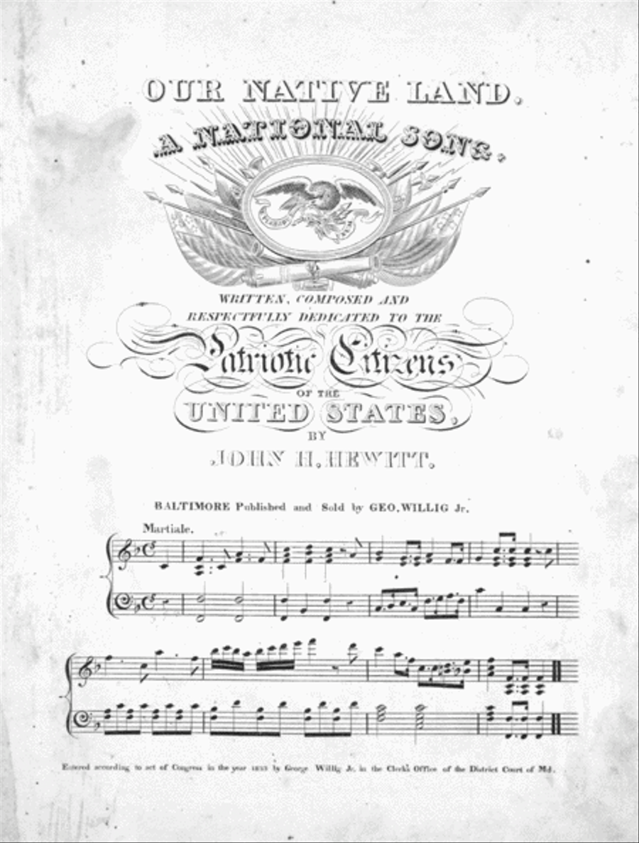 Our native Land. A National Song Voice scores gallery preview page 1