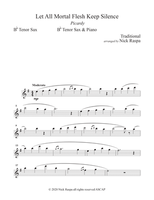 Let All Mortal Flesh Keep Silence (B Flat Tenor Sax & Piano) Tenor Sax part