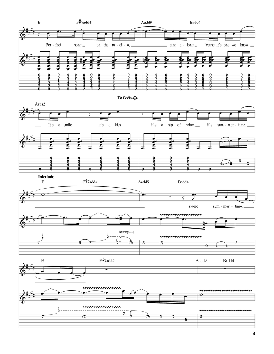 Summertime Acoustic Guitar scores gallery preview page 3