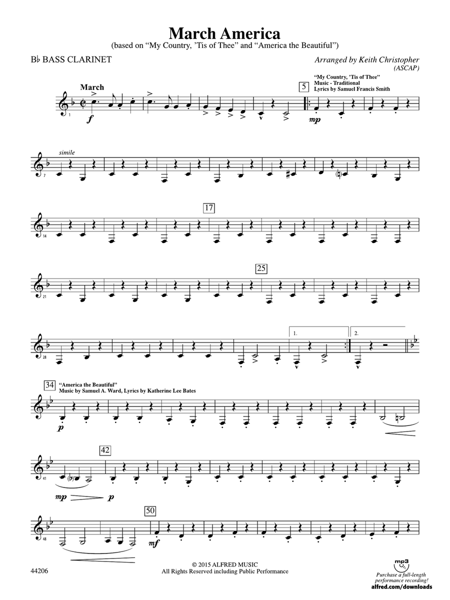 March America: B-flat Bass Clarinet