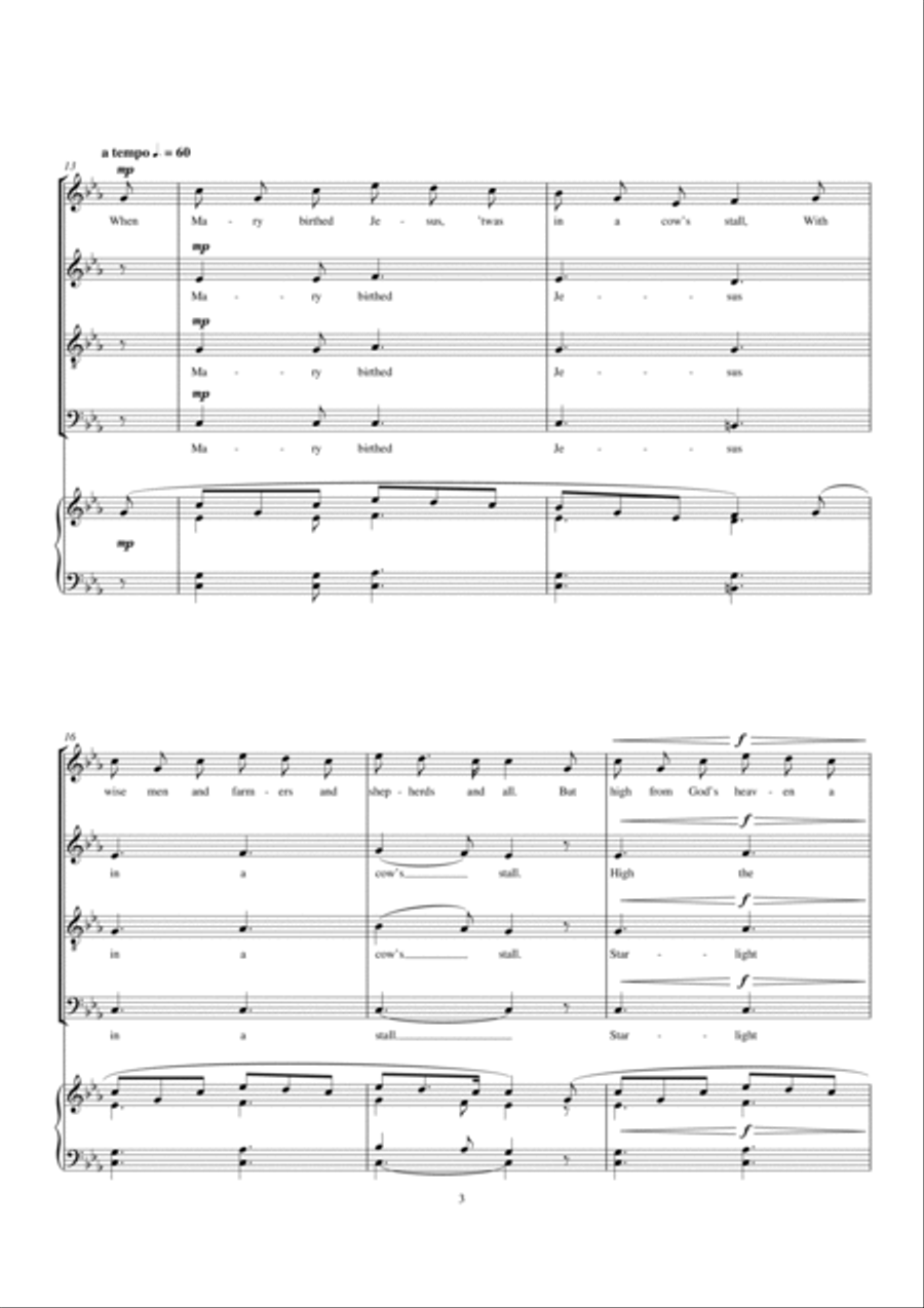 I Wonder As I Wander 4-Part scores gallery preview page 3