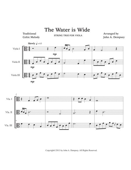 The Water is Wide (Viola Trio) image number null