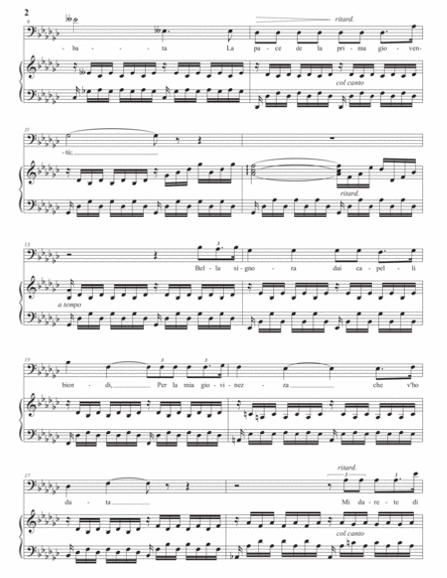 DENZA: Occhi di fata (transposed to G-flat major, bass clef) Voice scores gallery preview page 3