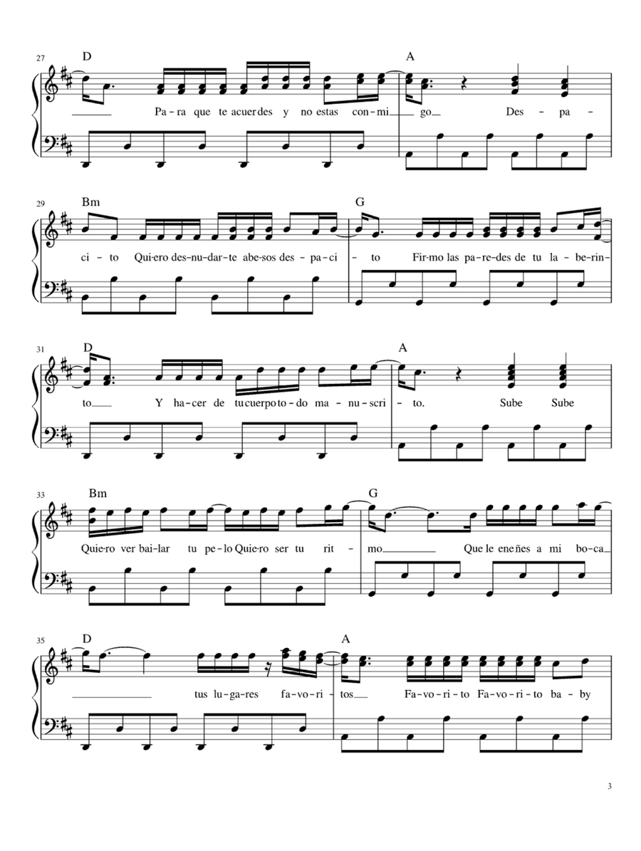 Despacito Despacito Easy Piano scores gallery preview page 3