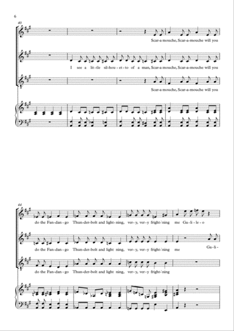 Bohemian Rhapsody 4-Part scores gallery preview page 6