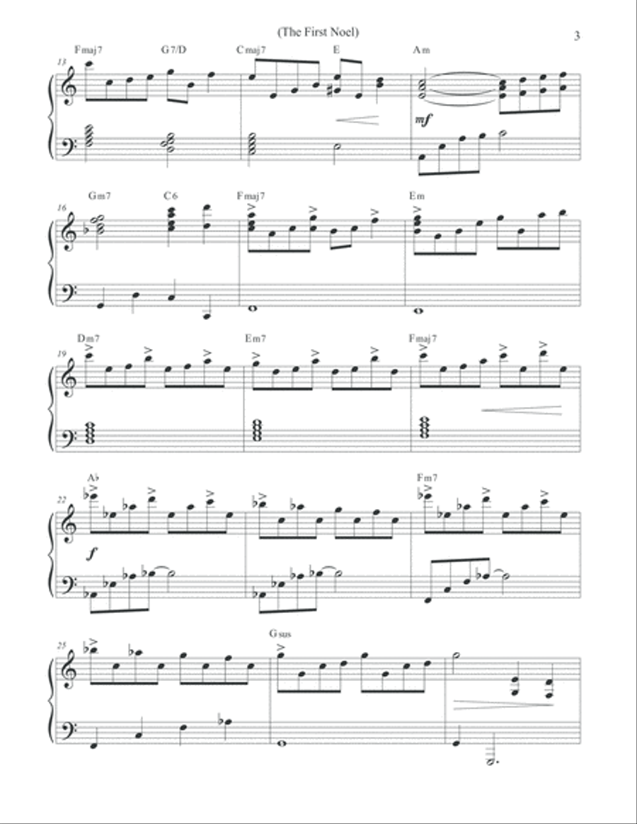 The First Noel (Christmas Piano) Piano Solo scores gallery preview page 3
