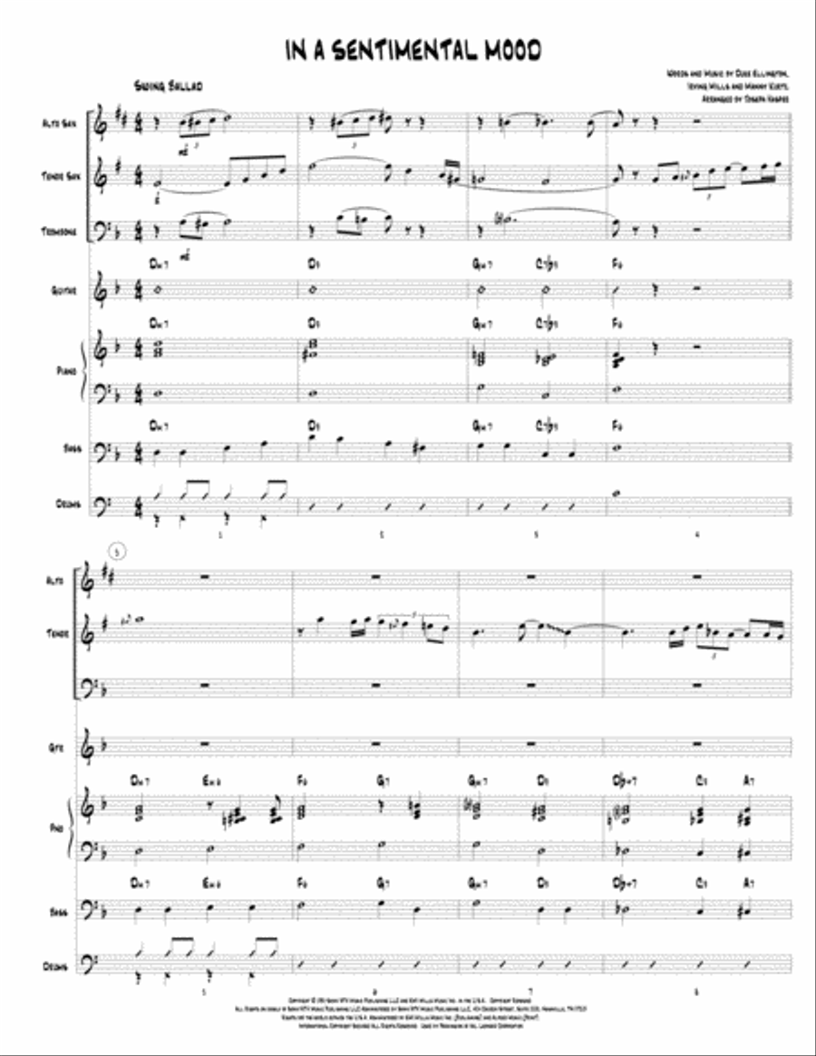 In A Sentimental Mood Jazz Ensemble scores gallery preview page 2