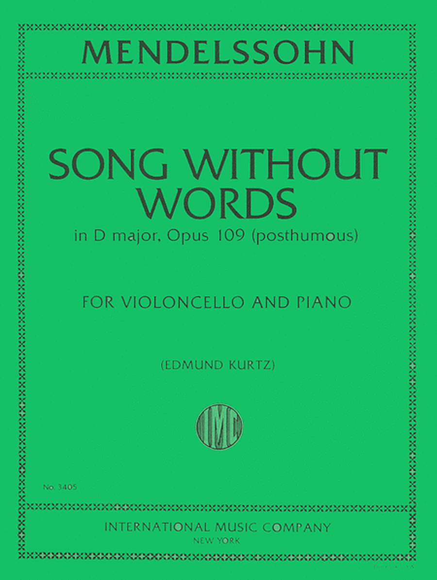 Song Without Words in D major, Op. 109 post.
