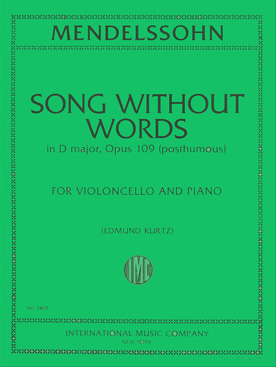 Song Without Words in D major, Op. 109 post. Piano Accompaniment scores gallery preview page 1