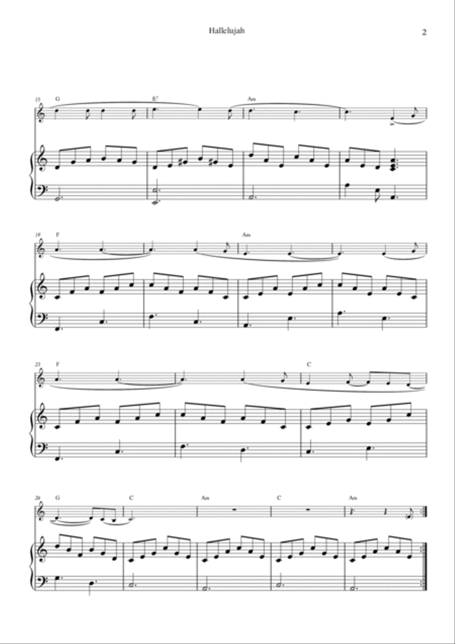 Hallelujah Alto Saxophone scores gallery preview page 2