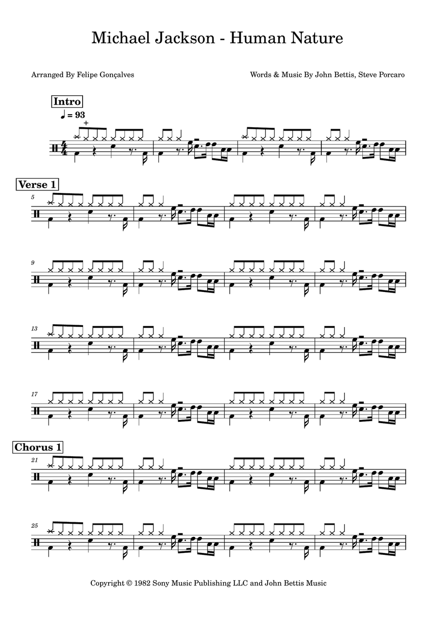 Human Nature Drum Set scores gallery preview page 1