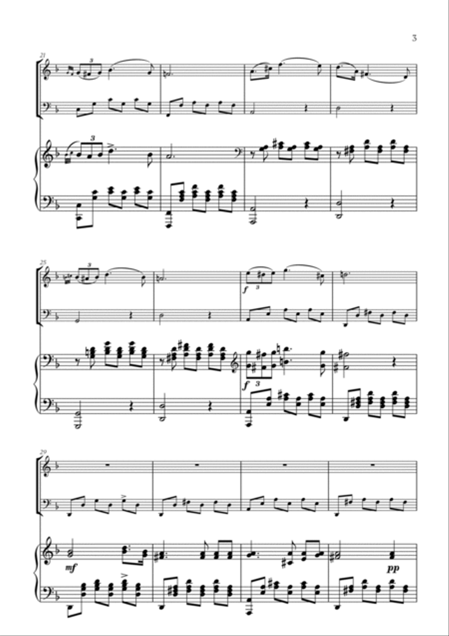 F. Schubert - Serenade (Ständchen) (D 889) for Flute, Cello and Piano Flute scores gallery preview page 3