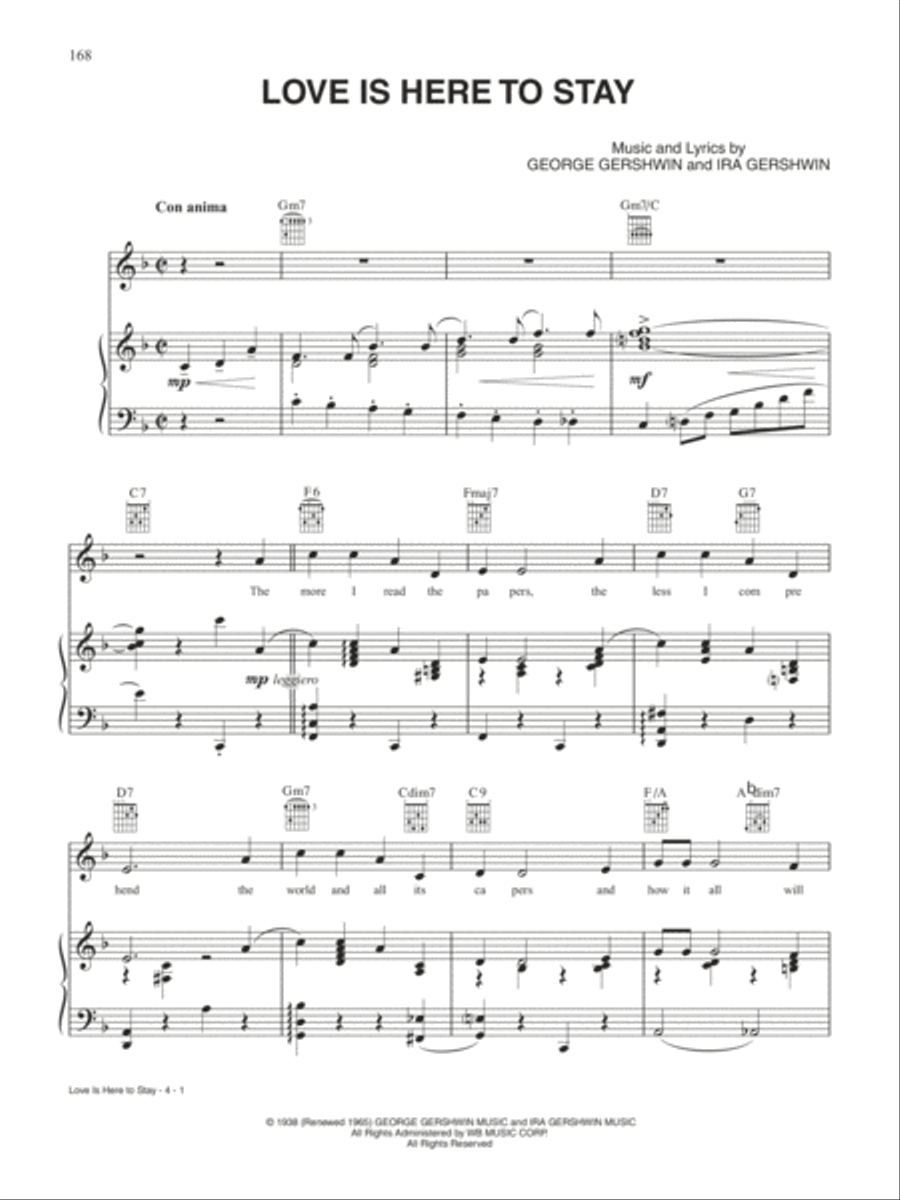Love Is Here to Stay Piano, Vocal, Guitar scores gallery preview page 1