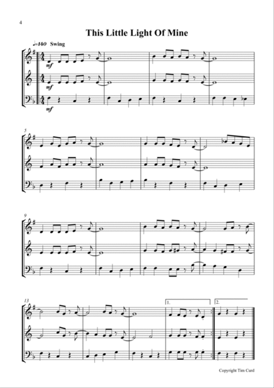 9 Spirituals, Trios For Trumpet, French Horn And Trombone 9 Spirituals, Trios For Trumpet, French Horn And Trombone Brass Trio scores gallery preview page 4