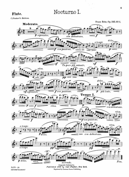 Nocturnes, flute, piano, op. 183, no. 1, 2