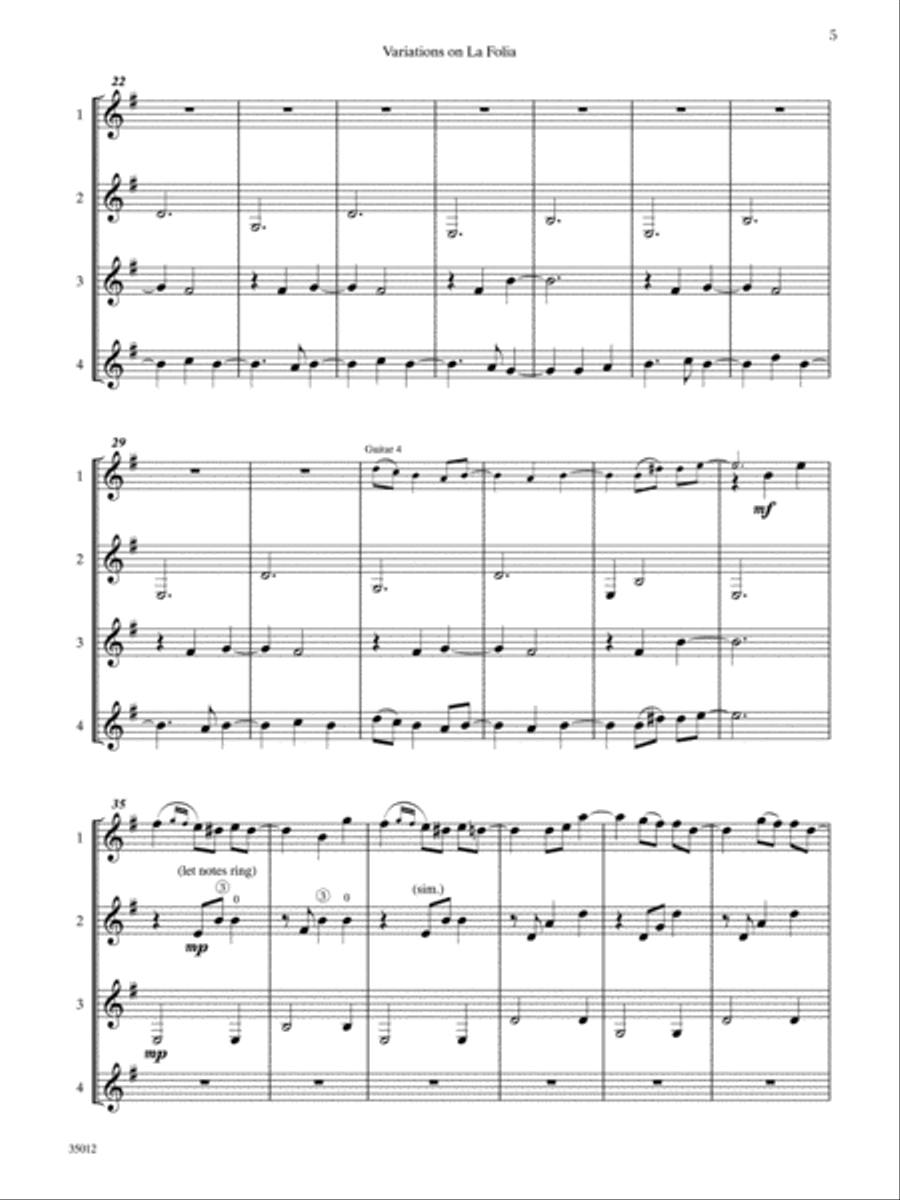 Quartets for Guitar: Three Intermediate Works: Score Classical Guitar scores gallery preview page 5