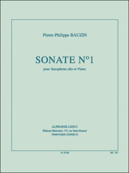Bauzin Sonate No.1 Alto Saxophone & Piano Book