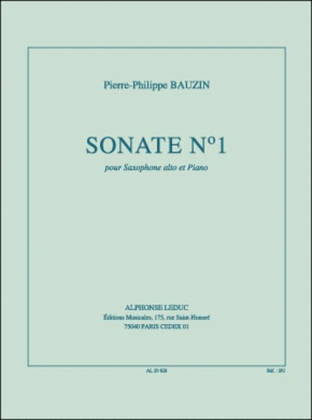 Book cover for Bauzin Sonate No.1 Alto Saxophone & Piano Book