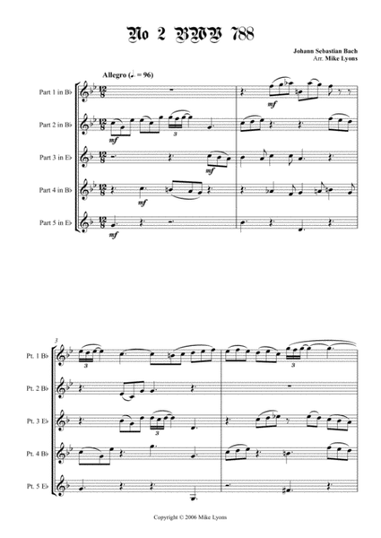 Brass Quintet - Four 3-Part Inventions image number null