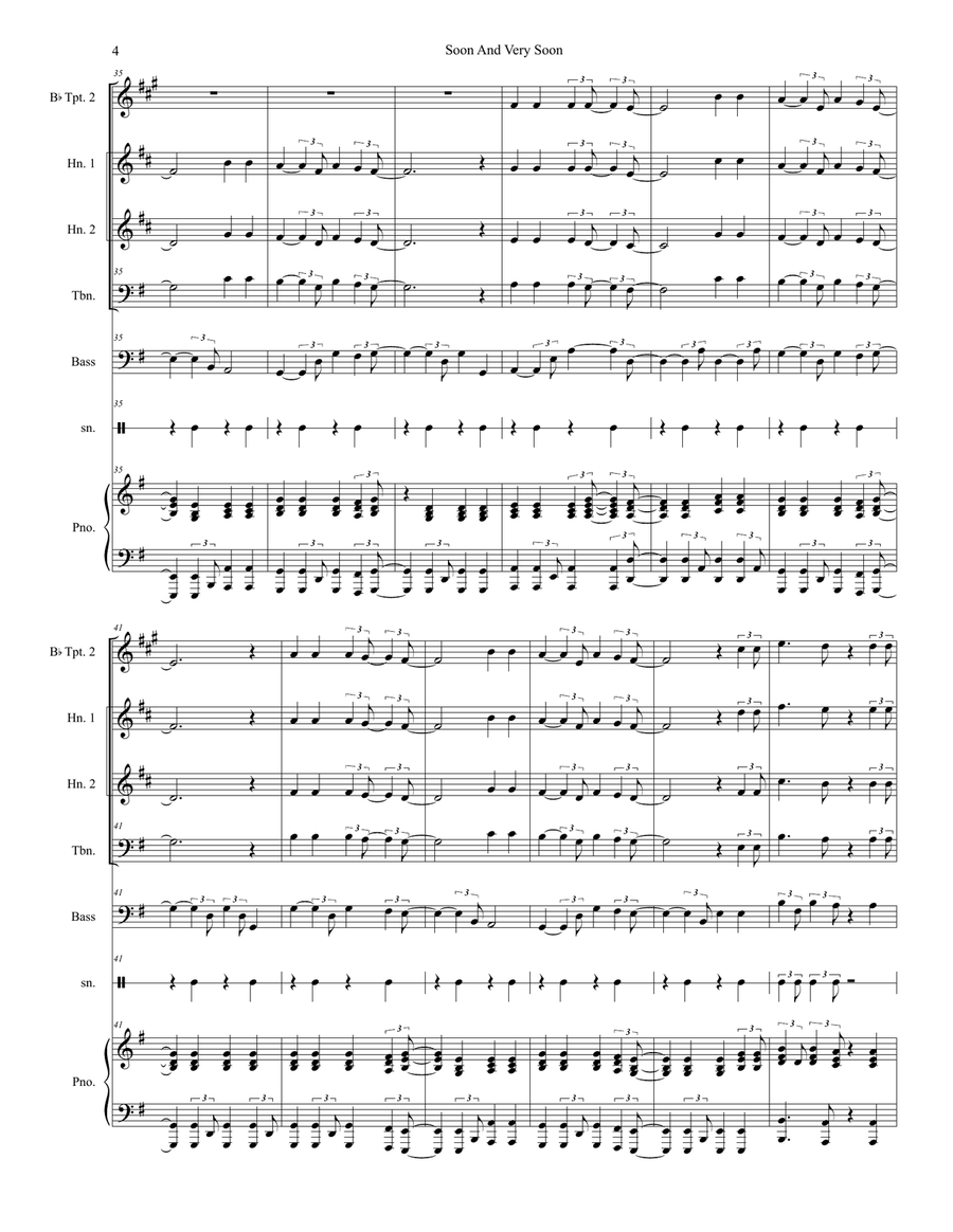 Soon And Very Soon Soon And Very Soon Brass Quintet scores gallery preview page 4