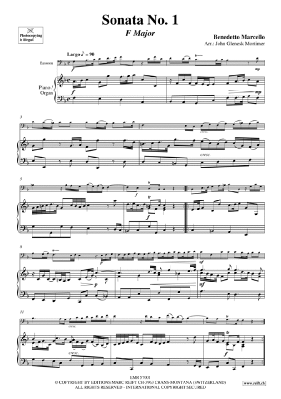 Sonata No. 1 Bassoon Solo scores gallery preview page 4