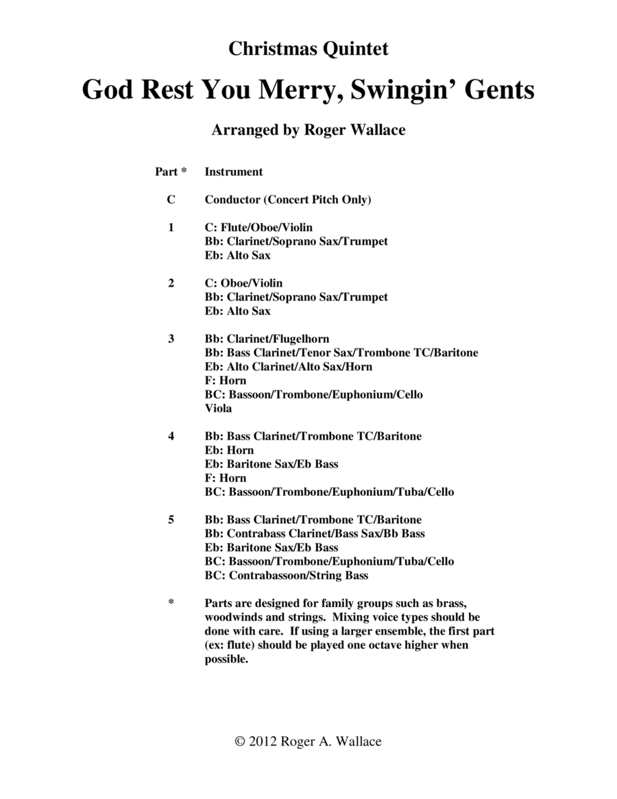 God Rest You Merry, Gentlemen (Brass Quintet) Brass Quintet scores gallery preview page 1